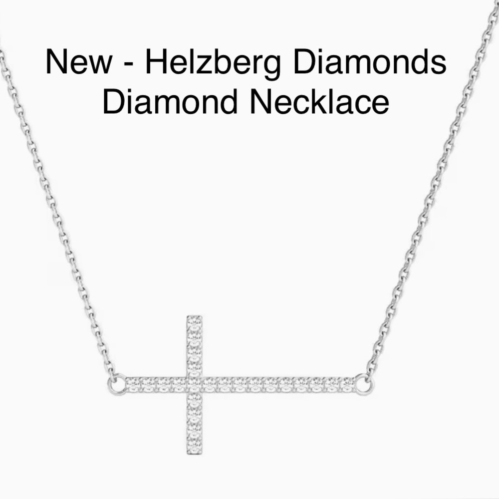 1/5 ct. tw. Diamond Sideways Cross Pendant in Sterling Silver